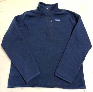 Patagonia Performance Sweater Men M Blue Fleece 1/4 Zip Logo Pullover Sweatshirt